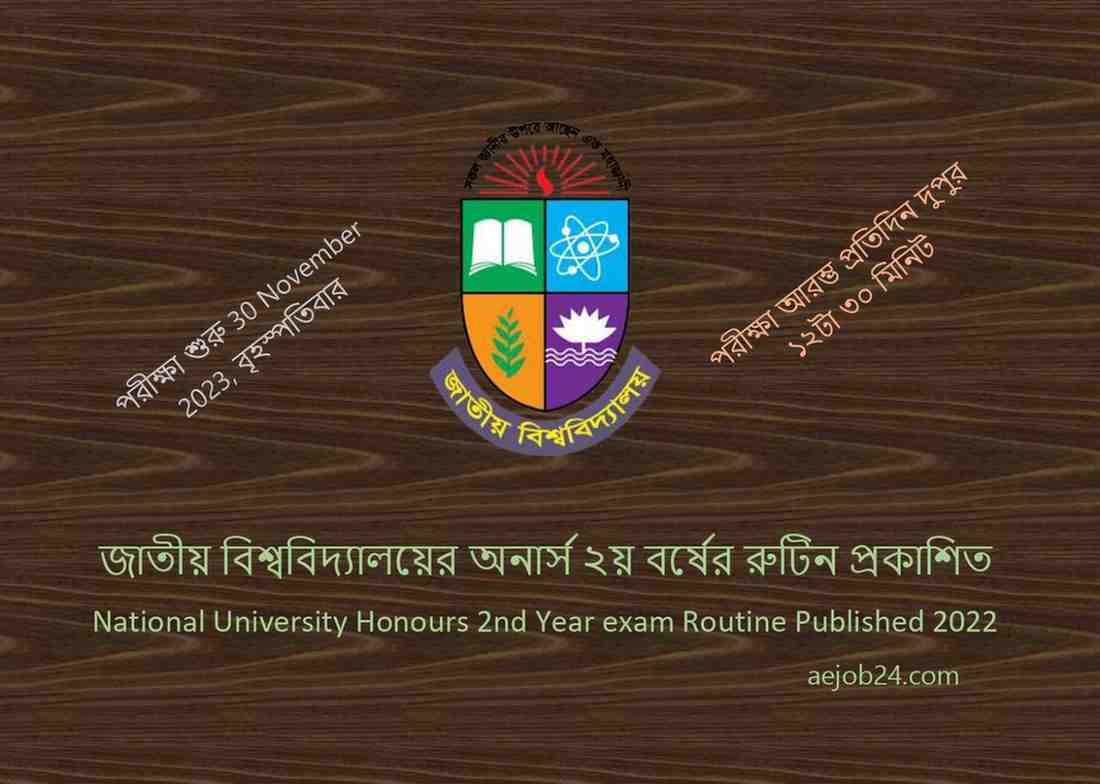 National University (nu) 2nd year exam Routine 2022